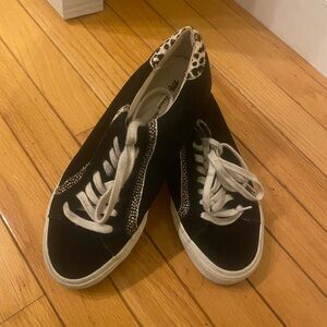 Madewell Black and Animal Print Sneakers